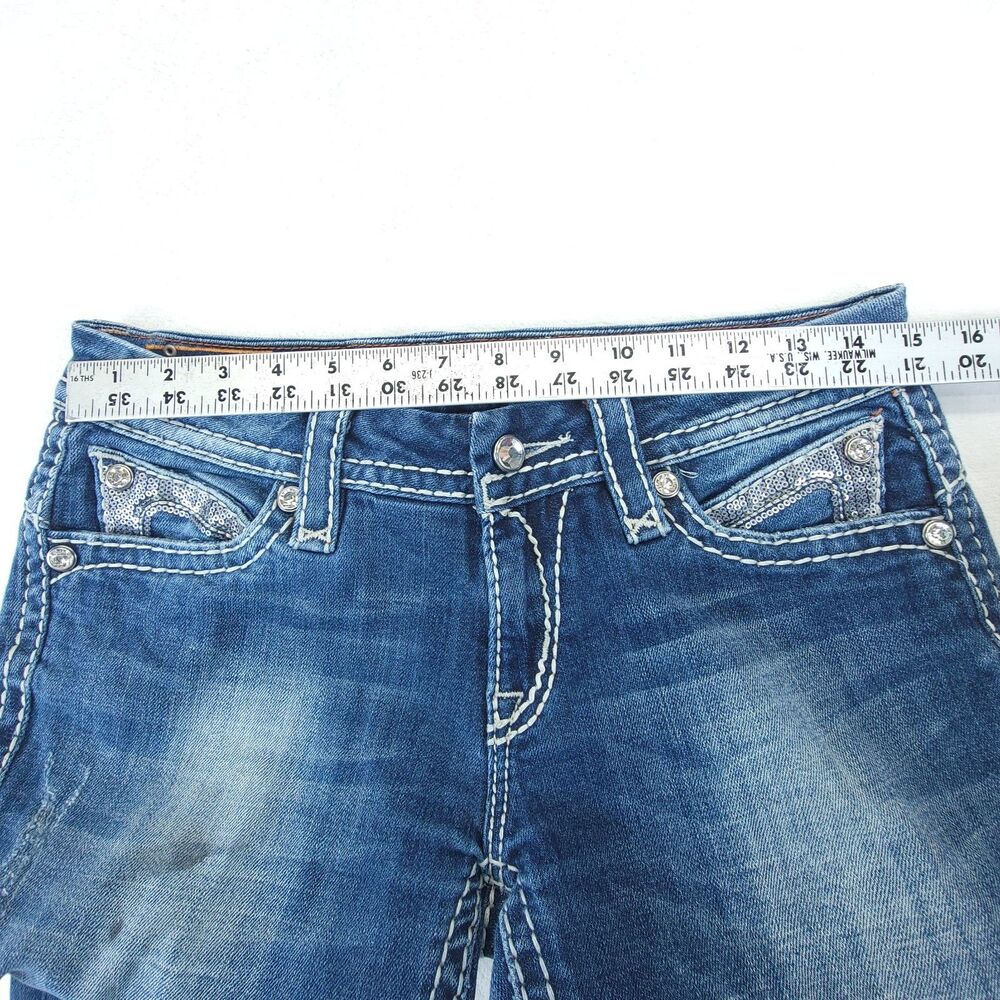 Rock Revival Jeans Womens 29 Sasha Straight Embellished *Flaw* - Picture 10 of 12